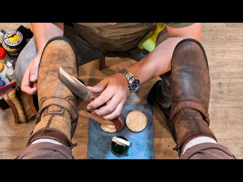Big Old Boots Turned Brand New! Extreme Shoe Reatoration Shine