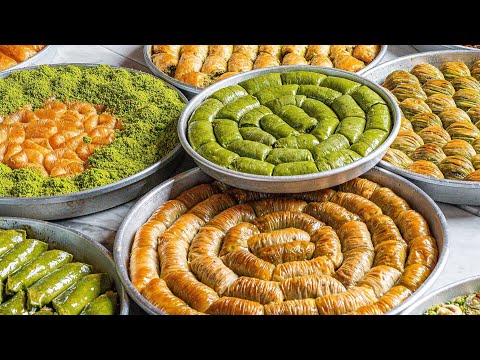All process of making best Turkish baklava varieties | Turkish Street Foods