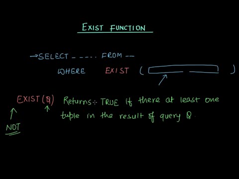EXIST Function in SQL