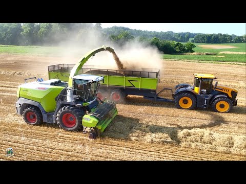 Chopping Wheat Straw with a NEW Claas Jaguar 1200 Forage Harvester | Zimmerman Family Harvesting