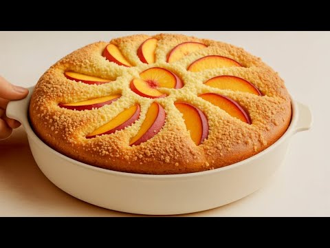 Leckerste Kuchen in nur 5 Minuten! Omas Geheimrezept für den perfekten 5-Tassen-Pfirsichkuchen