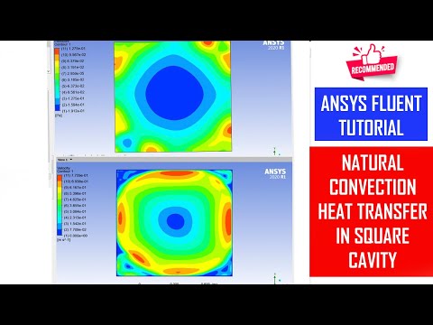 ⚡Ansys Fluent Tutorial | Natural Convection Heat Transfer Analysis in Square Cavity