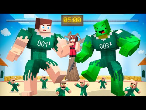 JJ and Mikey Become STRONG SQUID GAME Players - Maizen Minecraft Animation