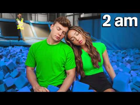 Sneaking Into A Trampoline Park Overnight!