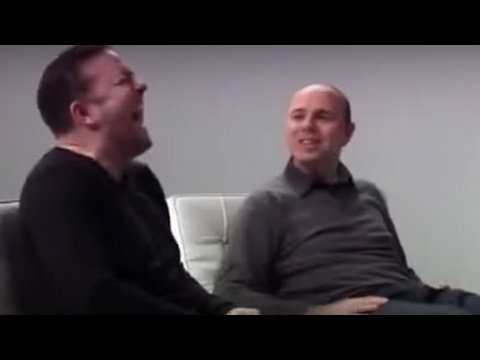Karl Pilkington makes Ricky Gervais laugh hysterically