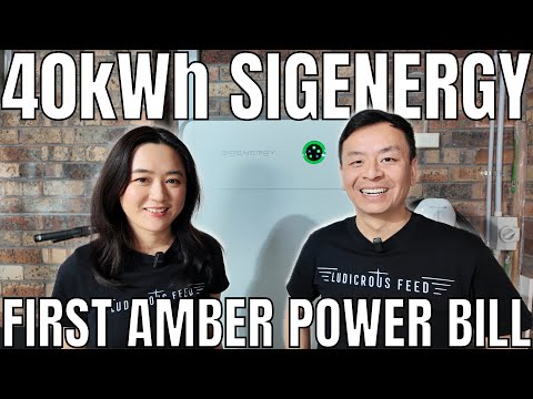 40kWh Sigenergy Battery Update after first Amber Electric Power Bill