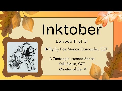 Inktober 2025 - Beginner Zentangle© - Day 11 - B-Fly