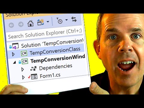 Class Library Project example in C# with Visual Studio Solution tutorial