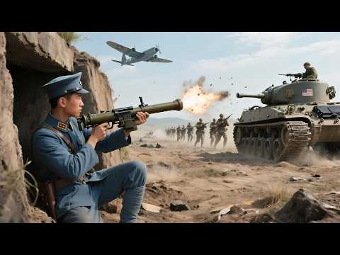 敵軍使用重型坦克武器轟炸，志願軍怒火爆發，一槍打爆成功擊退敵軍！