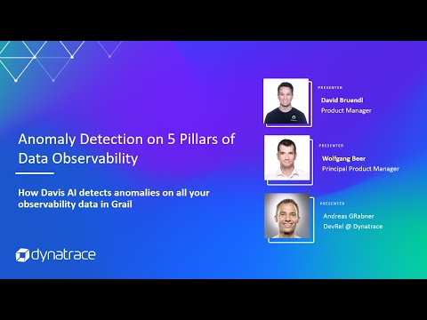 Anomaly Detection on 5 Pillars of Data Observability with Dynatrace Davis AI