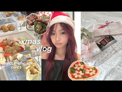 XMAS VLOG ☃️: Gift exchange, aesthetic cafes, christmas haul, making pizza etc.