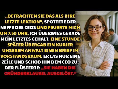 Er Kündigte Mich Um 7:59 Uhr. Um 9 Uhr Aktivierte Ich Die Gründerklausel. ♟️ | #UnternehmensSchach