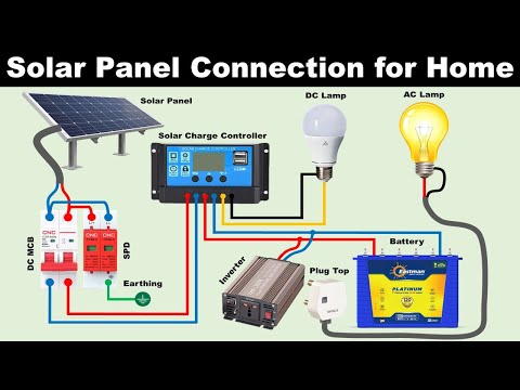 Complete Solar Panel Connection with Solar Charge Controller and Inverter @The Electrical Guy