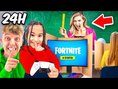 24 Stunden HEIMLICH in SCHULE überleben ESKALIERT! 😳