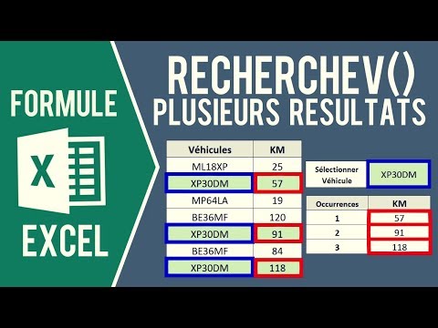 EXCEL - RECHERCHEV AVEC RÉSULTATS MULTIPLES (Plusieurs résultats de la valeur cherchée)