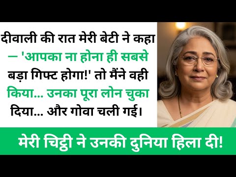 मेरी बेटी ने कहा—‘आपका ना होना ही सबसे बड़ा गिफ्ट है।’मैं चली गई। और जाते वक़्त उसकी मेज़ पर जो चिट