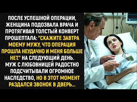 После успешной операции, женщина подозвала врача и протягивая толстый конверт прошептала...