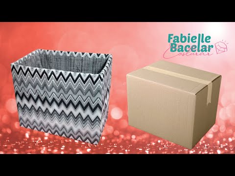 Encapando Caixa de Papelão com Tecido - Fazer e Vender - Fabielle Bacelar