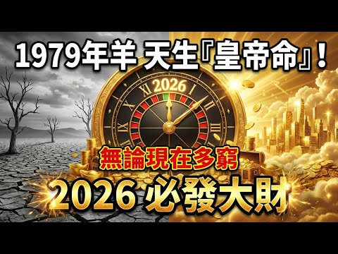1979年羊：你天生就是『皇帝命』！不管現在多窮，明年2026年之後必將『一步登天』！#1979年屬羊 #屬羊 #2026年屬羊運勢 #生肖羊運勢 #1979年羊 #發財 #己未羊 #2026年生肖羊