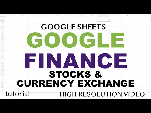 Google Finance - Stocks & Currency Exchange Data to a Spreadsheet - Google Sheets