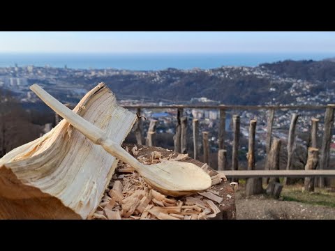 Как сделать деревянную ложку / деревянная ложка своими руками / рубим баклуши