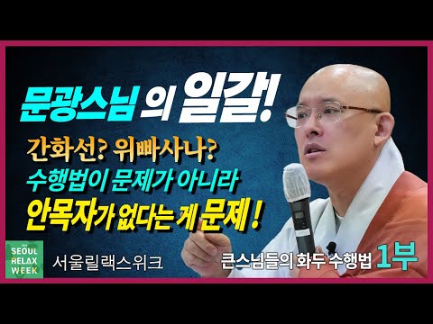 문광스님, "간화선이냐, 위빠사나냐가 문제가 아니다. 문제는 안목자가 없다는 것" 큰스님들의 화두 참선수행법 1부  #문광스님