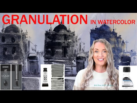 GRANULATION IN WATERCOLOR How to Achieve Granulation | Charcoal Lunar Black and Granulation Medium
