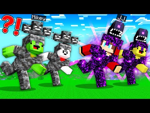 ENDER STORM ARMOR Speedrunners vs WITHER STORM ARMOR Hunters : JJ and Mikey in Minecraft Maizen!