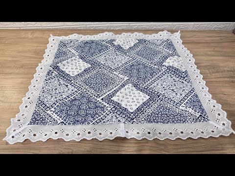 MITERED CORNER IN ENGLISH EMBROIDERY