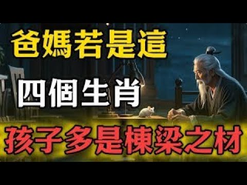 爸媽要是這4個生肖，家風很正，生的孩子性格好有禮貌，多是棟梁之才！#修行思維 #修行 #福報 #禪 #道德經 #覺醒 #開悟 #禅修