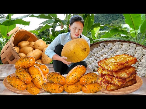 FRIED POTATO CAKE Cooked with Family Recipe | Harvesting POTATOES from Field | Peaceful Rural Life