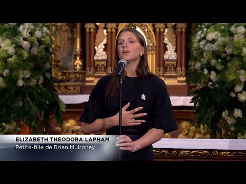 La petite fille de Brian Mulroney prise d’émotion lors d'une émouvante prestation