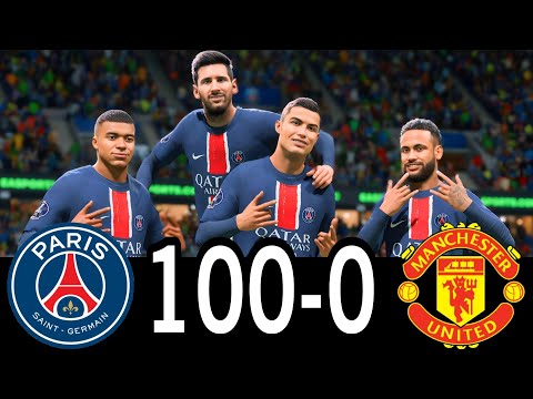 FC 24 -MESSI RONALDO NEYMAR & MBAPPE | ALL STARS |  AL NASSR 100-0 MANCHESTER UNITED