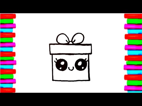 How to Draw a Box  Easy // Drawing and Coloring a Box for Kids 