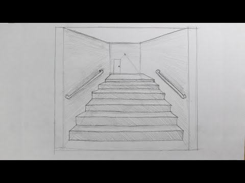 How to draw stair from one point perspective the way easy / how to / #05