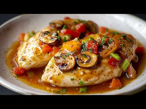 The most tender chicken in creamy vegetable sauce is a delight in every spoonful!