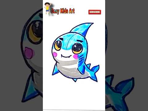 Learn to draw Baby Shark π¦ with this step-by-step tutorialβοΈπ #shorts #drawing #learning #short