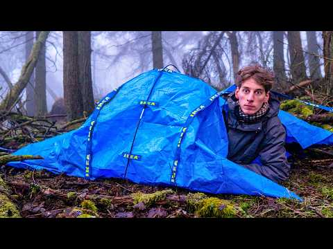 Solo Winter Camping In An IKEA Bag Tent