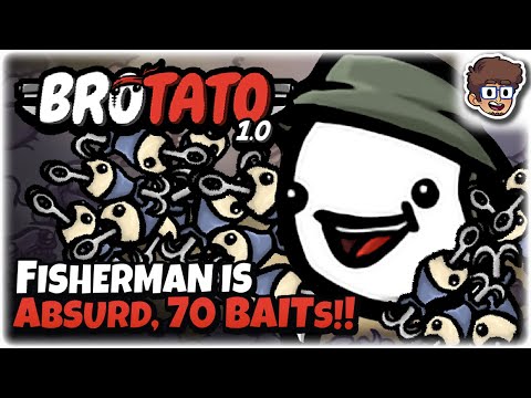NEW Fisherman is Absurd, 70 BAITS!! | Brotato 1.0