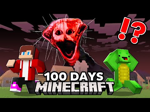 100 Days Attack The Boiled One vs JJ and Mikey in Minecraft - Maizen