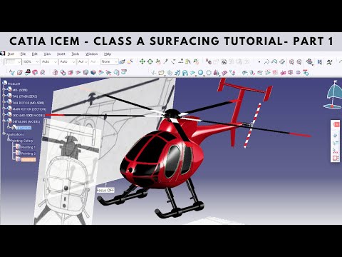 CATIA ICEM (IMAGINE & SHAPE) - CLASS A SURFACING TUTORIAL| MD-500E HELICOPTER DESIGN| PART 1