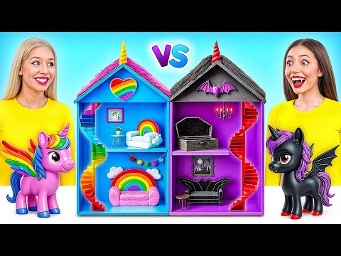 Строим Удивительный Кукольный Домик | Радужное против Чёрного Челлендж от Bubba DO Challenge