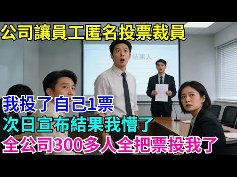 公司讓員工匿名投票裁員，我投了自己1票，次日宣布結果我懵了，全公司300多人全把票投我了#故事分享 #故事頻道#故事 #情感故事 #一口气看完 #睡前故事#情感#奇葩 #故事 #奇聞