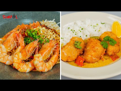 Fish Curry and Garlic & Prawns