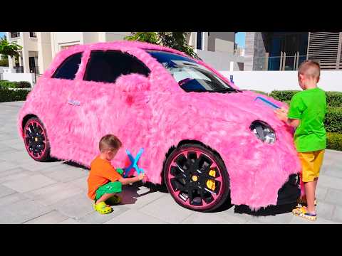 Vlad and Niki pink car for girls funny videos for kids