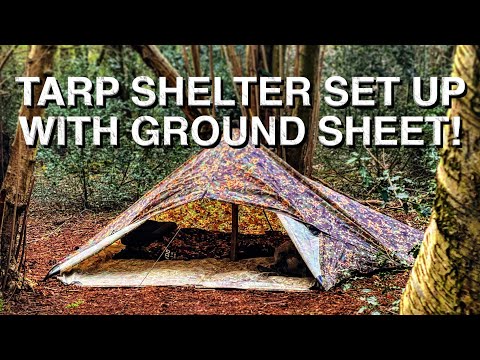 HOW TO MAKE A TARP TENT SHELTER! | WILD CAMPING & SPIT ROAST PORK!