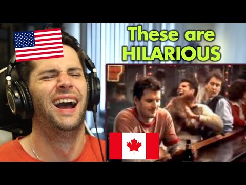 American Reacts to I am Canadian Commercials (Molson Canadian Beer)