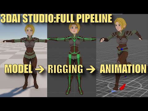 3D AI Studio: Full Character Pipeline Deep Dive (Image to 3D, Rigging & Animation)
