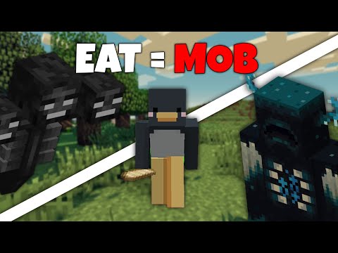 Minecraft, But Eating Spawns Mobs
