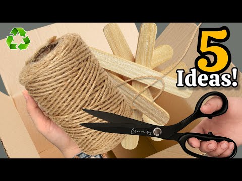 Transforming Cardboard, Popsicle Sticks & Jute Rope 😍♻️ 5 GENIUS Recycling Ideas to Amaze You!